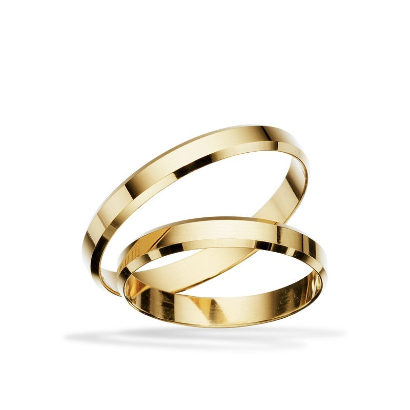 Scrouples vielsesringe i blankt guld 8 eller 14 karat, 3 mm